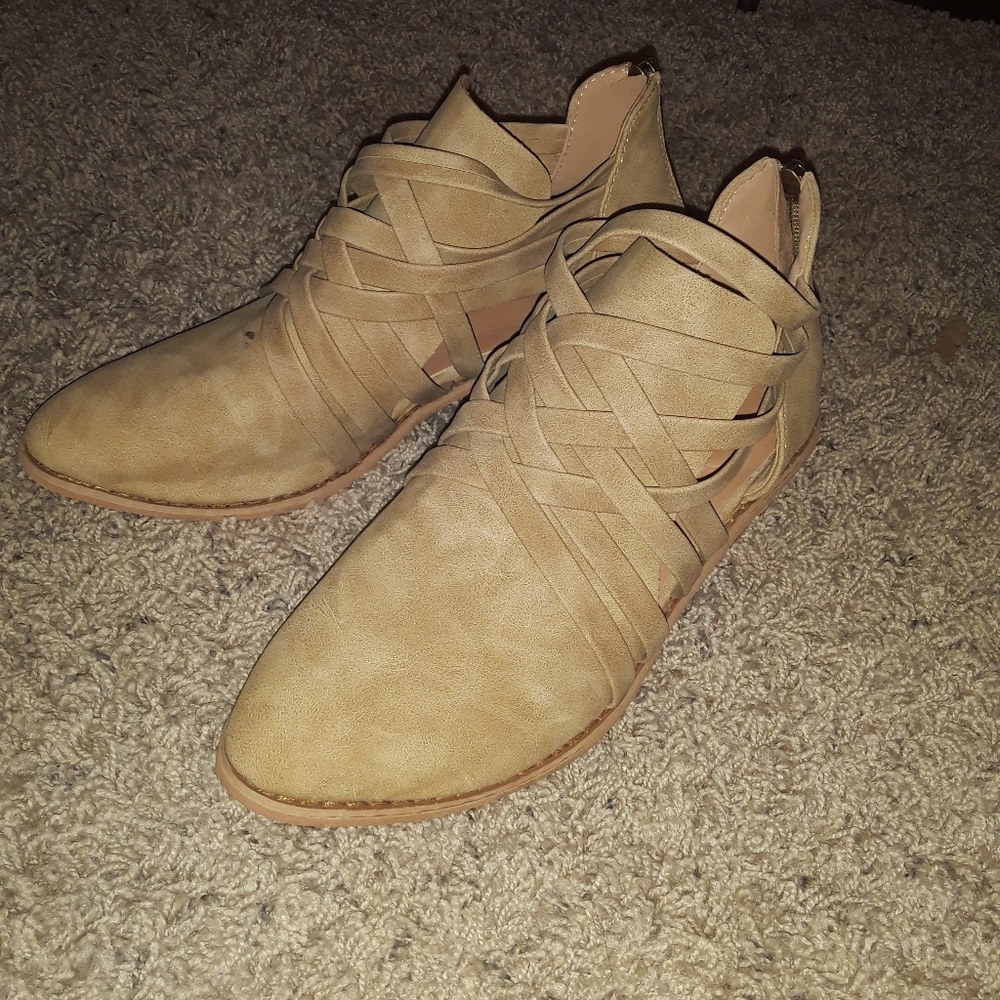 Light tan booties